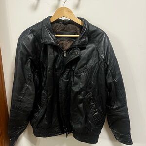 Vintage black leather jacket
